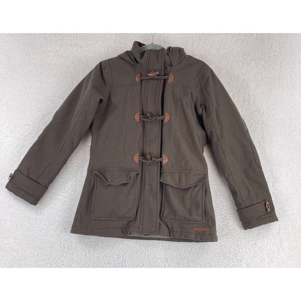 Merrell Coat Womens Small Green Opti-Warm‎ Hooded Toggle Full Zip Long Sleeve